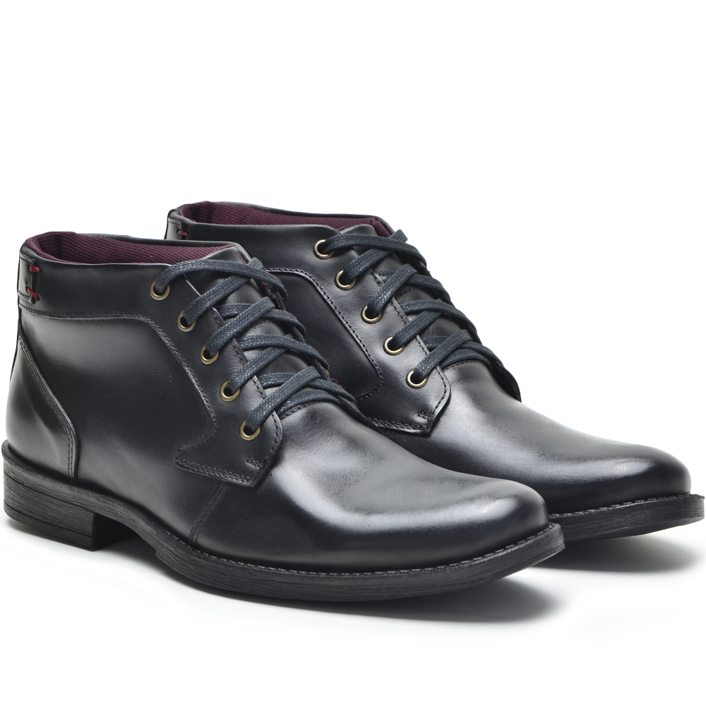 Bota Masculina Coturno Social Preto Confort Cano Curto Couro | Shopee ...