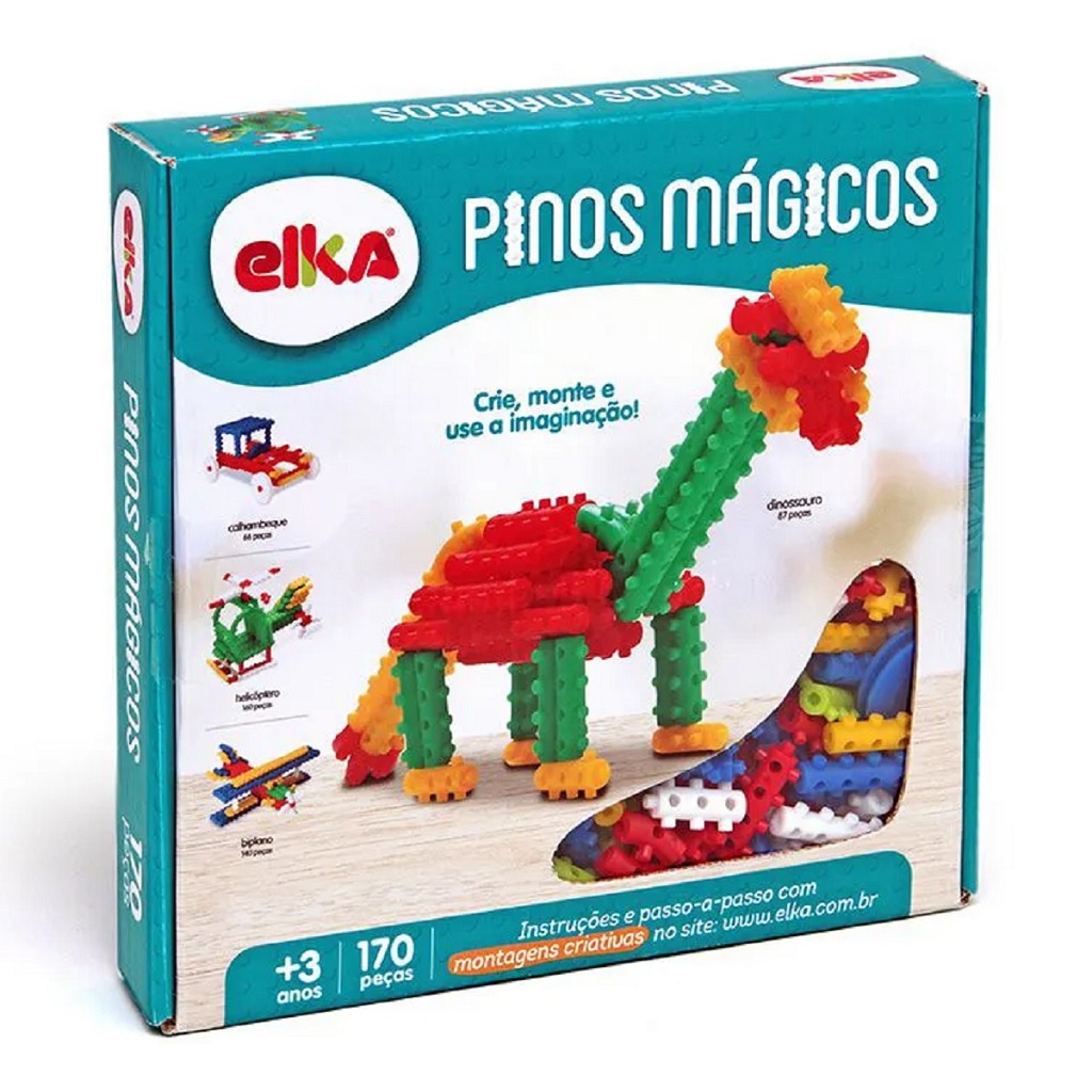 BLOCOS DE MONTAR PINOS MAGICOS INFANTIL 180 PÇS