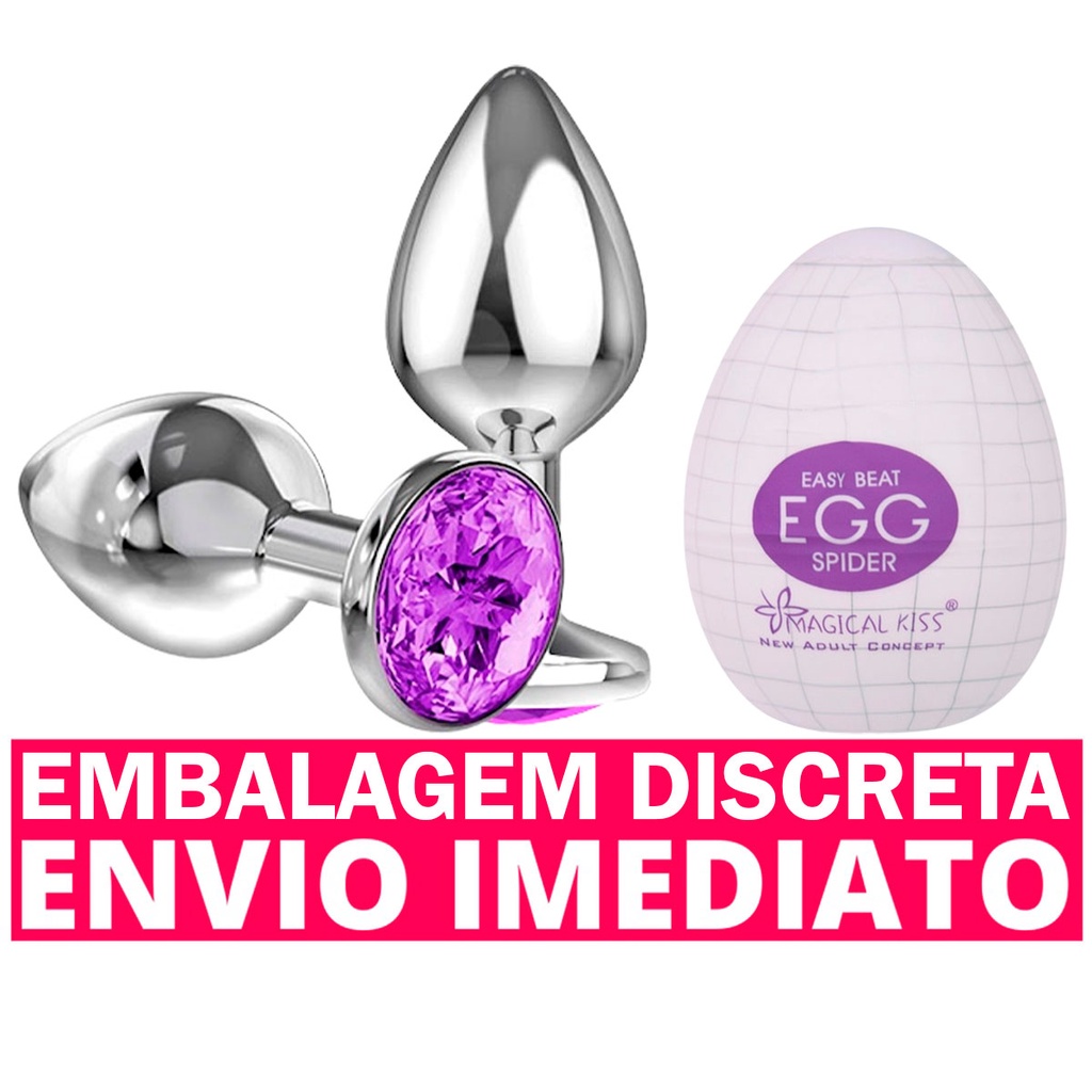 Kit Plug Anal Tamanho P + Egg Ovo Masturbador Masculino