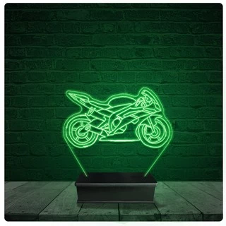 Luminária Abajur Acrílico Led - Moto Velocidade Corrida 10