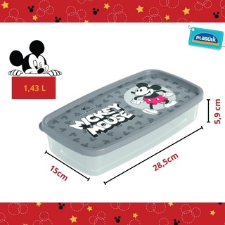 Marmita Pote Quadrado Mantimentos Plástico Mickey Mouse Disney 1430ml