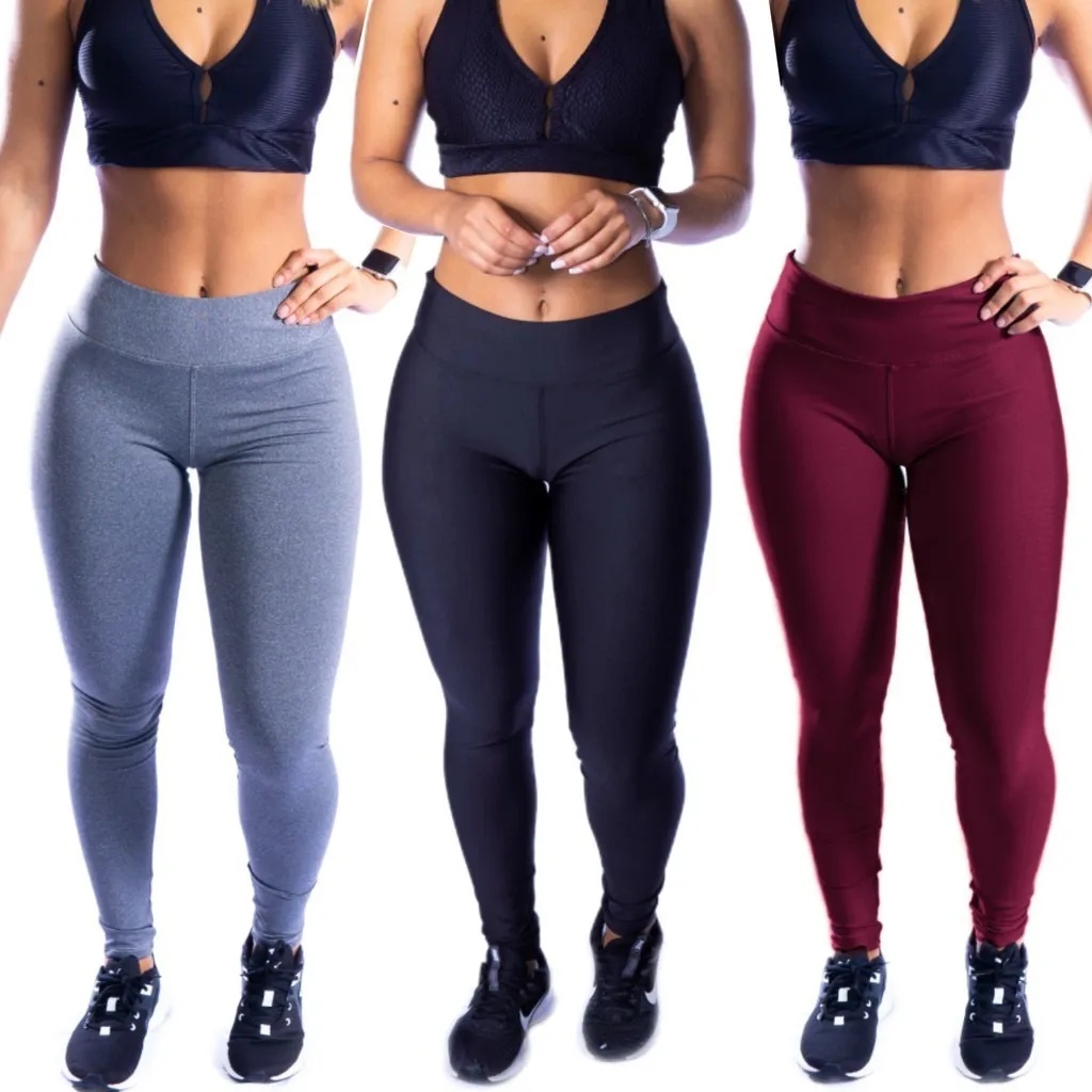 Kit 3 Calça Leg Legging Suplex Levanta Bumbum Tecido Grosso Premium Promoção 6xsem Juros Envio 5864