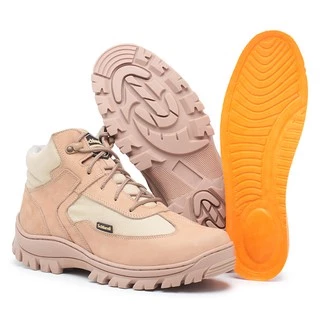 Coturno Militar Schiareli 980 Areia Moda Estilo Conforto Segurança
