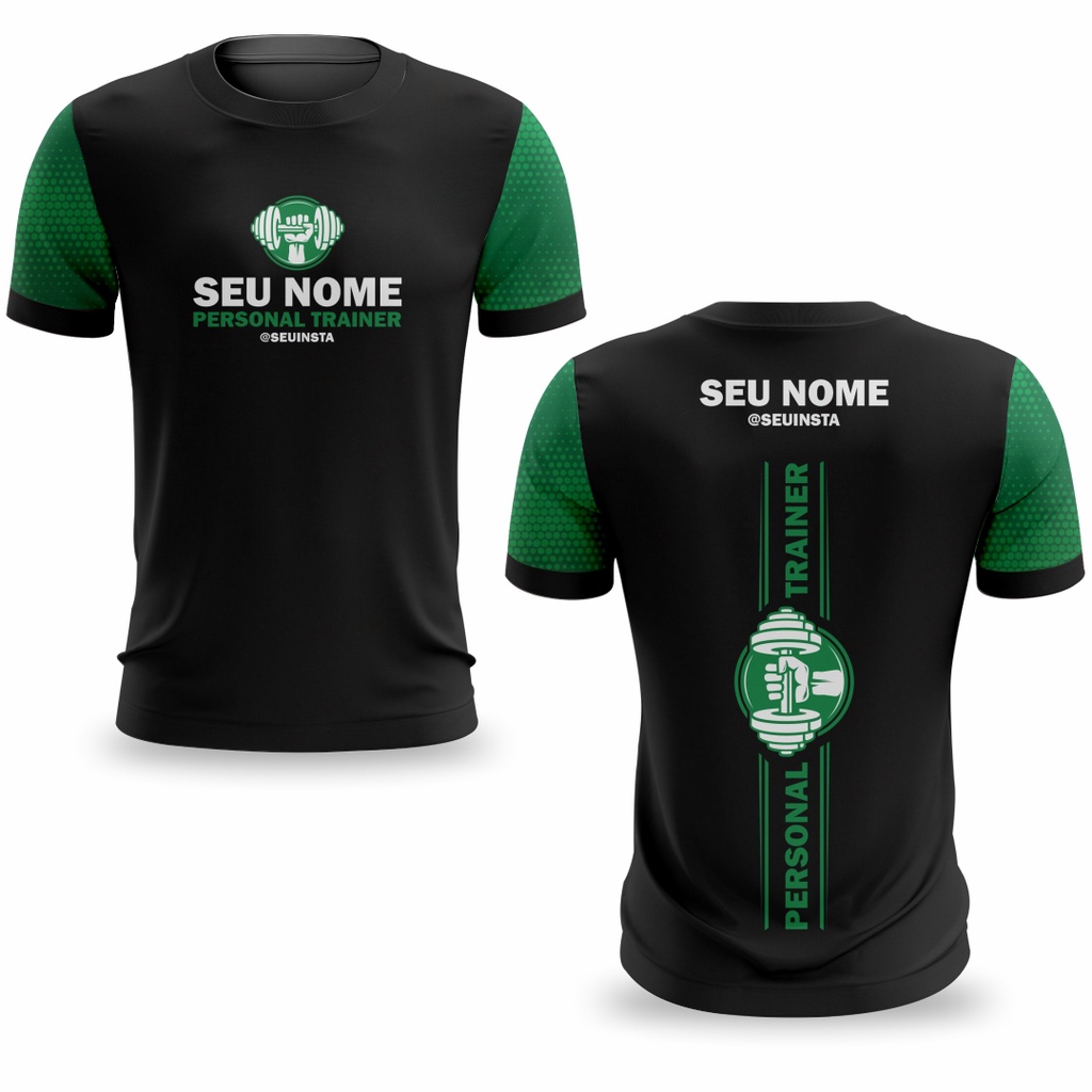 Camiseta Camisa Personal Trainer Personalizada Verde Fitness Academia -  Escorrega o Preço