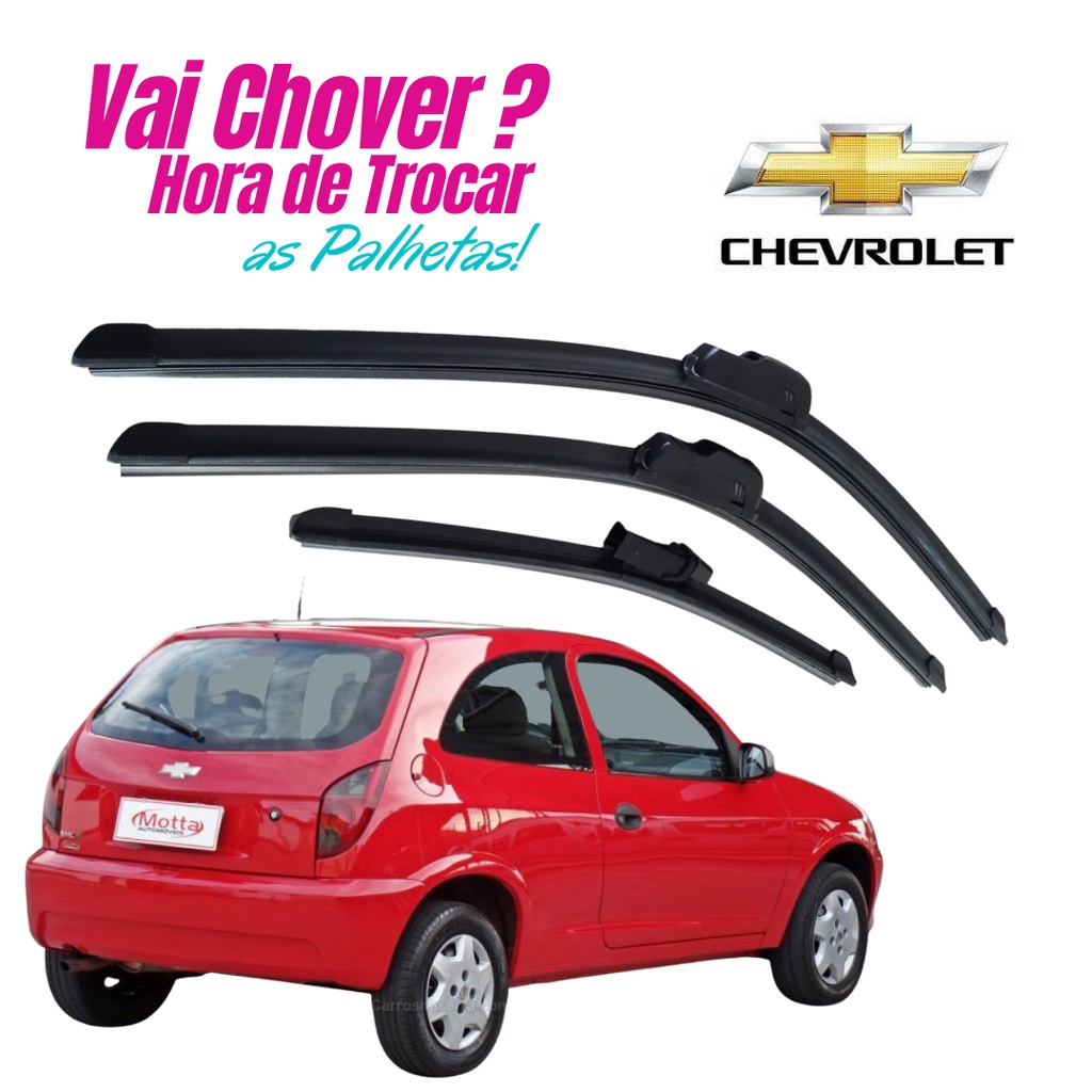 Palheta Limpador Parabrisa Dianterio + Traseiro GM Celta 2013 2014 2015