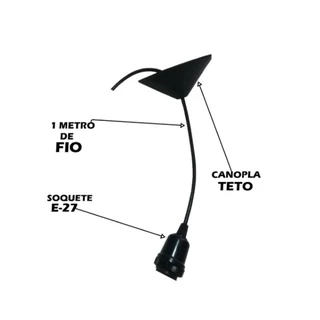 Conjunto De Fiação De Pendente Luminária Soquete Canopla Fio