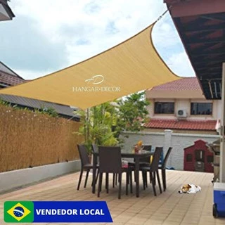 Toldo Tela Sombreamento Shade Cor Areia 6x3 c/kit instalação