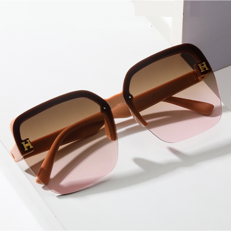 Lâmina forma de metal óculos de sol sexy marca designer moda