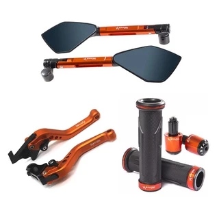 Kit Manete Esportivo Manopla Aberta Com Peso Retrovisor Tomok Duke 200 390