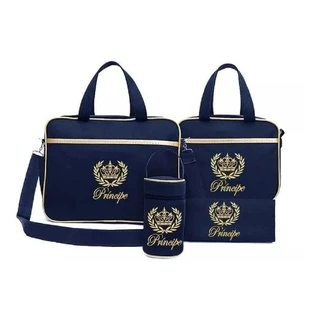 Kit Bolsa Saída Maternidade Bebe 4 peças Menino e Menina Completo + trocador Bolsa Príncipe