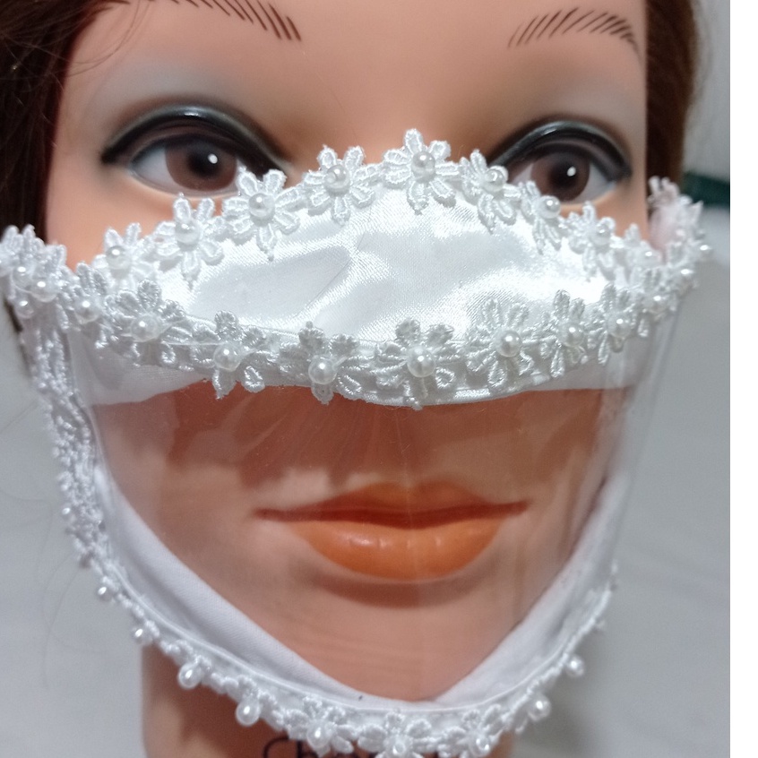 Mascara De Noiva Inclusiva Com Visor Transparente de Luxo Festa