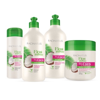 KIT CAPILAR ÓLEO DE COCO FIOS NATURAIS FACINATUS - 4 ITENS