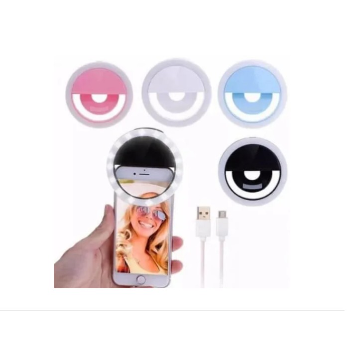 Kit 10 Peças Luz Selfie Ring Light Clipe Anel Led Flash Celular Universal