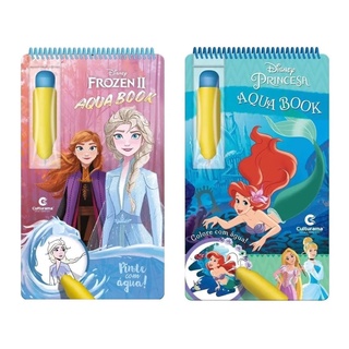 Kit Com 2 Livros Aquabook Princesas E Frozen Disney Infantil