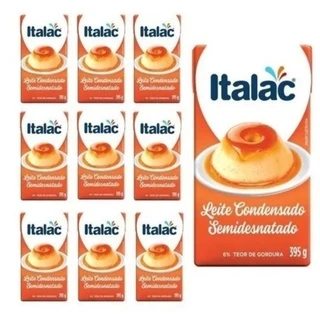 Leite condensado Semidesnatado italac 395g kit com caixa 10Unidades