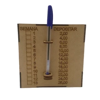 Cofrinho Desafio 52 Semanas Cofre Lacrado Luxo Mdf Cru