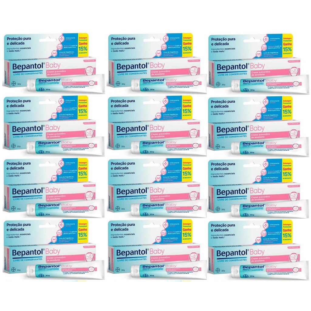 Kit Com 12 Pomada Para Assaduras Bepantol Baby 30g | Shopee Brasil