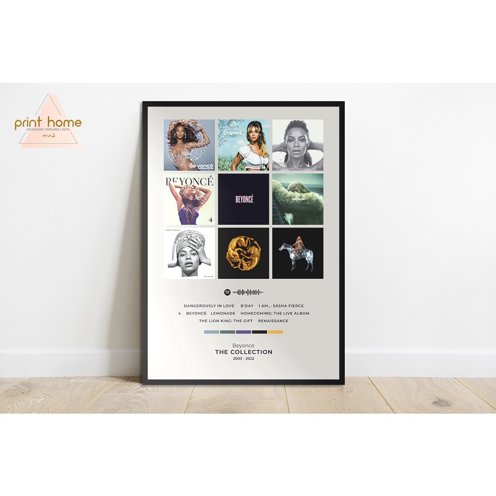 Quadro Placa MDF Spotify Coletânea Álbuns Beyoncé | Shopee Brasil