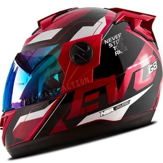 Capacete Moto Pro Tork Fechado Vermelho Evolution 788 G8 Evo Com Viseira Camaleão