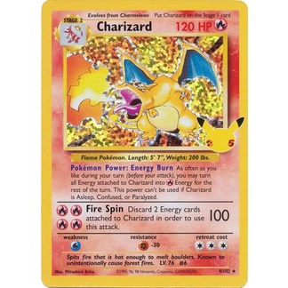 Boti Pokémon Charizard 25º Aniversário Colorido