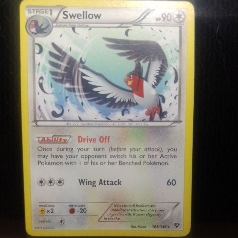Swellow (carta rara do tipo Voador) - Pokémon TCG Cards (original)