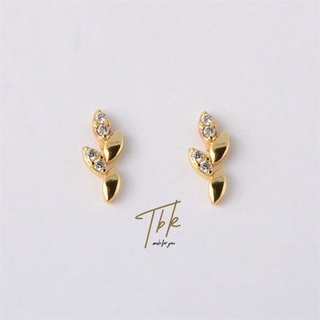 [TBK 18k Ouro Cubic Zirconia Stud Earrings Acessórios Para Mulheres 134e