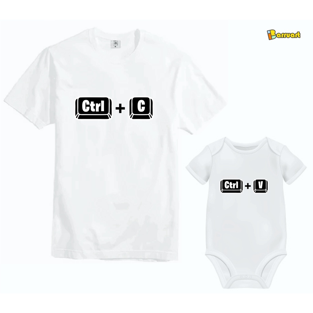 Camiseta + Body Ctrl C Ctrl V Blusa Pai e Filho Filha Shopee Brasil