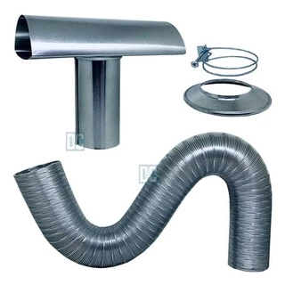 Kit Chaminé + Tubo Alumínio P/ Aquecedor A Gás 60mm X 150cm
