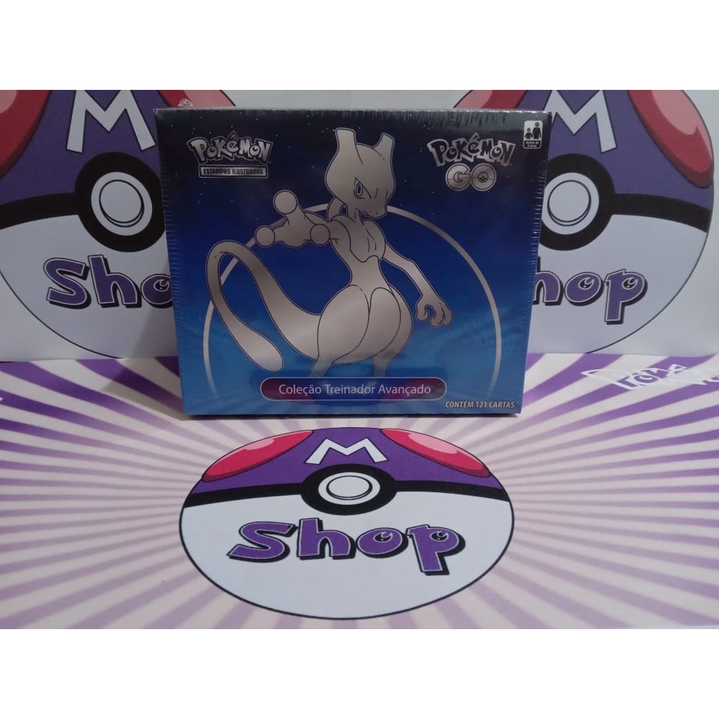 Box Pokémon Treinador Avançado Estampas Ilustradas Mewtwo 121 Cartas