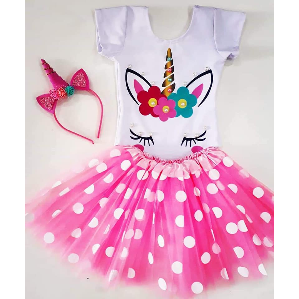 Roupa para aniversário do hot sale unicórnio