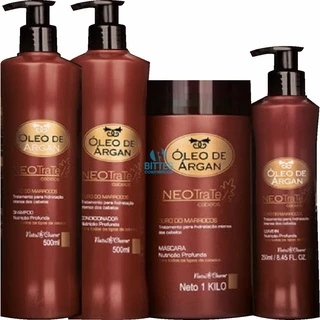 Kit Óleo de Argan Ouro de Marrocos Natu Charm Cosméticos Tratamento Capilar