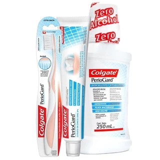 Kit Creme Dental Colgate PerioGard 90g + Solução Bucal S/ Álcool 250ml + Escova Dental em Oferta na Shopee
