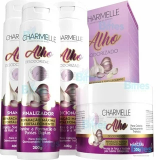 KIT CAPILAR ALHO DESODORIZADO CHARMELLE COSMÉTICOS PÓS QUÍMICA