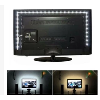 Fita Led 5050 Branco Frio ou Quente Usb 3 metros + Controle Dimmer Fundo Tv Pc Mesa Gamer CPU Painel