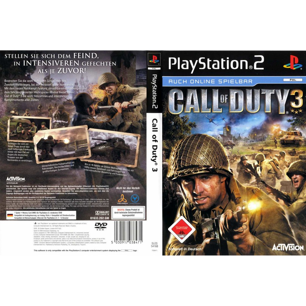 Call of Duty 3 [REPRO-PACTH] - PS2 - Sebo dos Games - 10 anos!