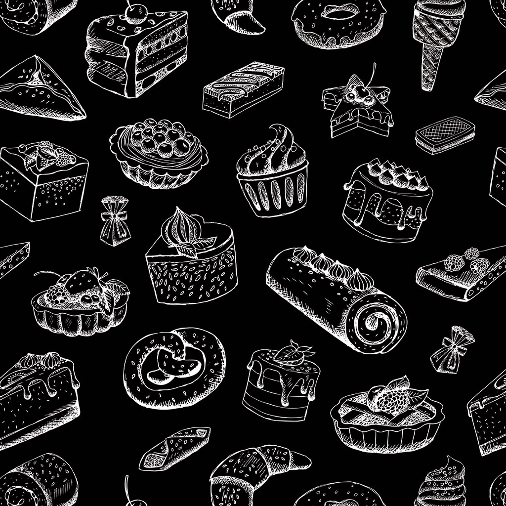 Papel de Parede Adesivo Doces Bolos Tortas Doceria Confeitar