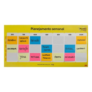 Calendário Semanal Post-It® 3M c/ 2 blocos
