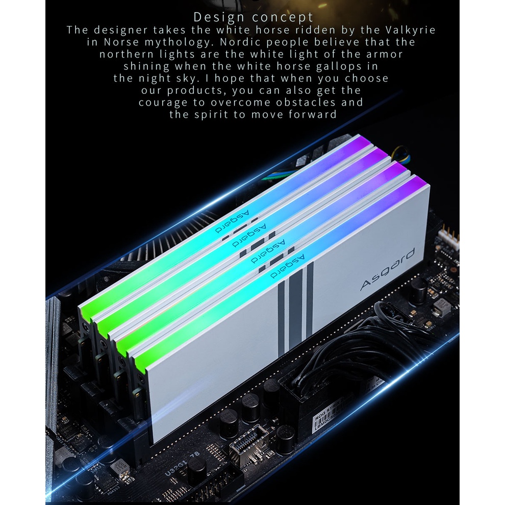 MEMÓRIA RAM ASGARD PREMIUM VALKYRIE V5 RGB 16GB DDR4 3200 Mhz NOVA