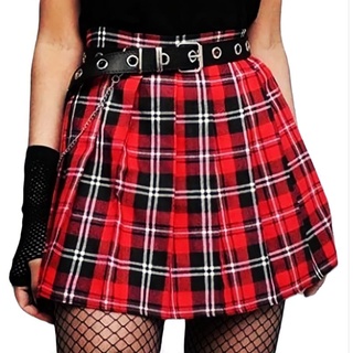 Conjunto xadrez vermelho quadriculado moda gringa cropped e saia aesthetic  blogueira colegial suplex