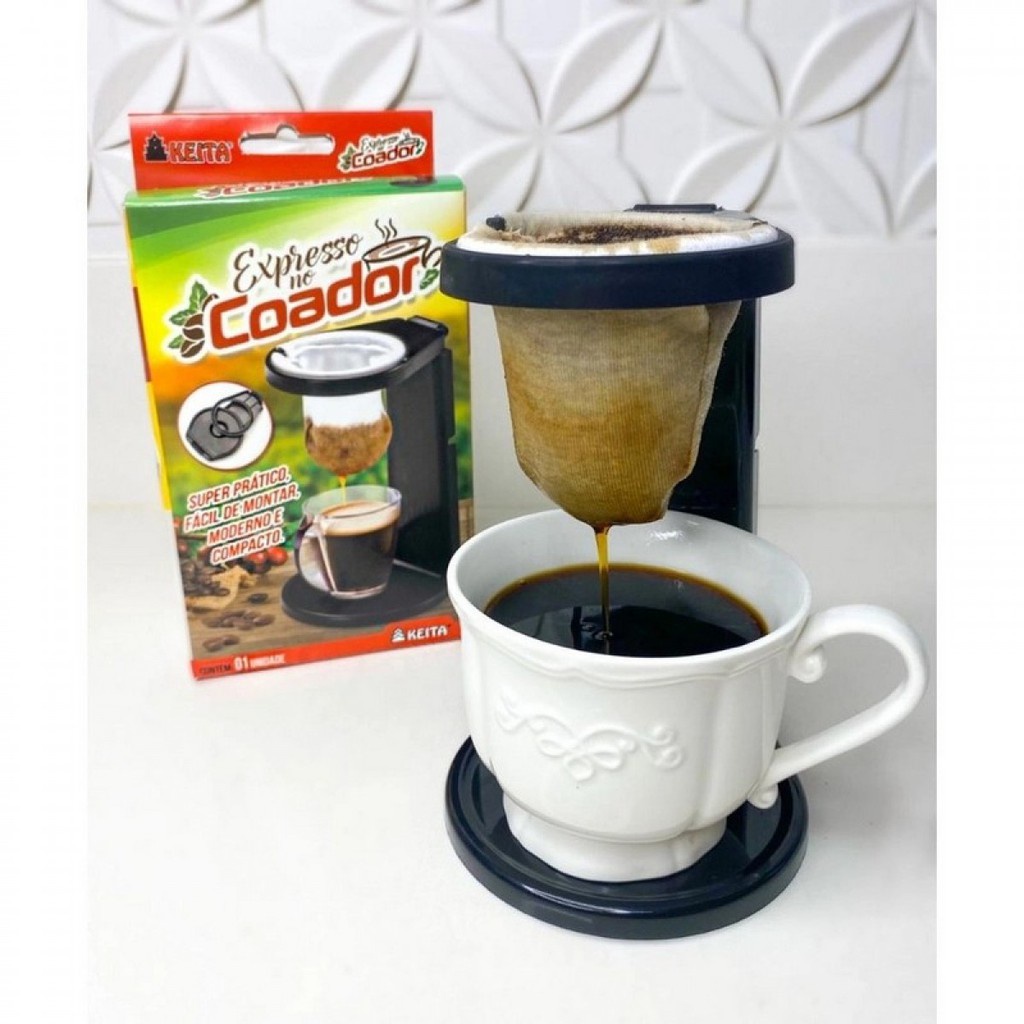 Mini Coador de Café Chá Expresso Dobravel Individual com Suporte ...