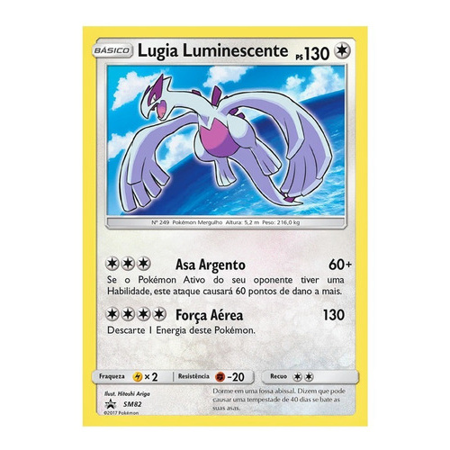 Carta Pokémon Lendário Lugia Luminescente Sol E Lua 82