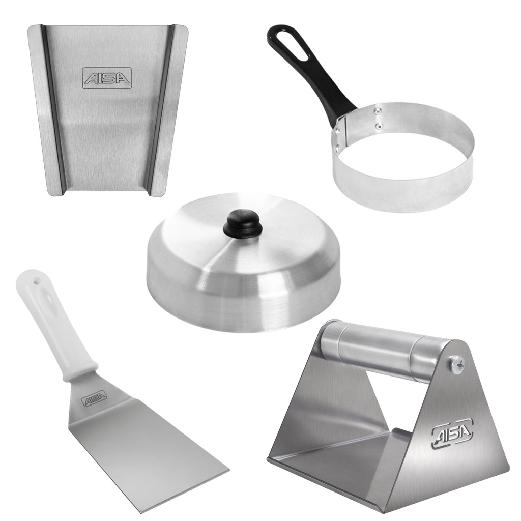 Prensa Smash Abafador Espátula Régua Pão Hambúrguer