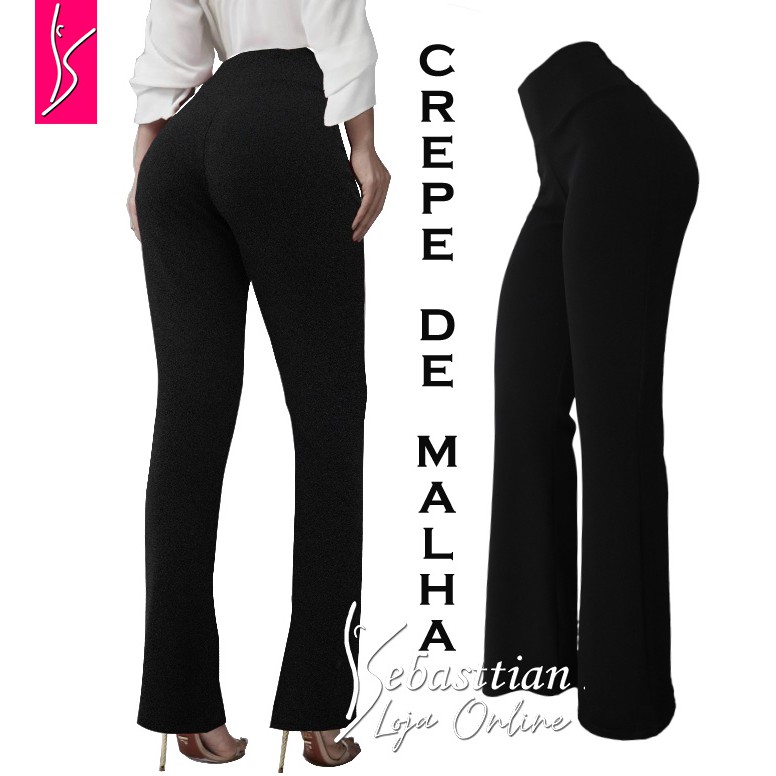 Calça flare hot sale social preta