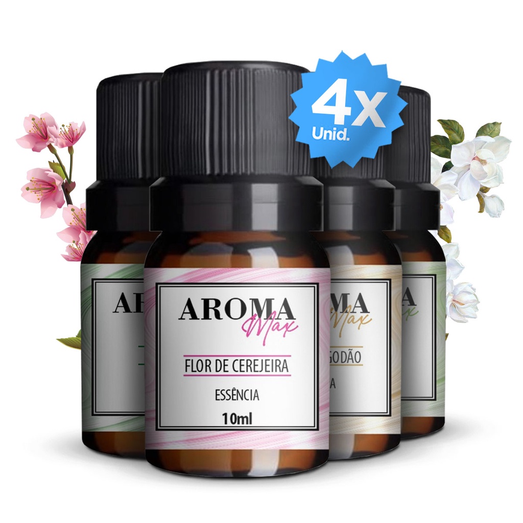 Kit 4un Essência 10ml Para Umidificador Aromatizador Difusor E Sabonetes Concentrada Shopee Brasil 3536