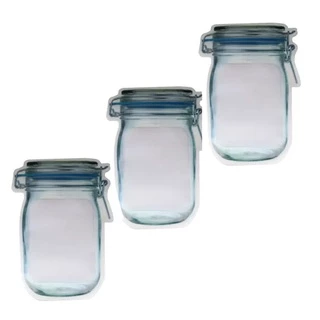 Kit Saco Zip Lock Para Alimentos 24,5 X 14,5 Cm C/ 3 Uni