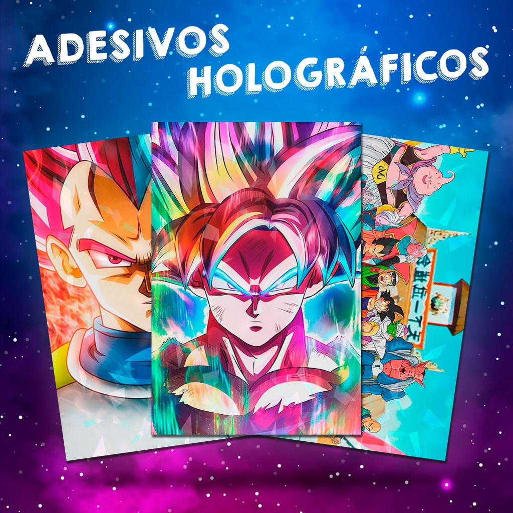 Adesivo Holográfico Goku Deus Super Saiyajin é na ALARGS