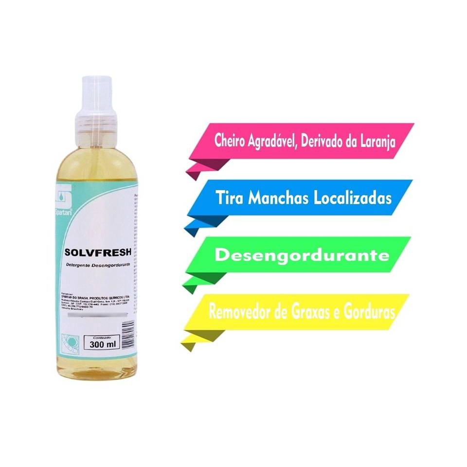 Detergente Desengordurante Solvfresh a Base D'Limoneno 300ml Spartan