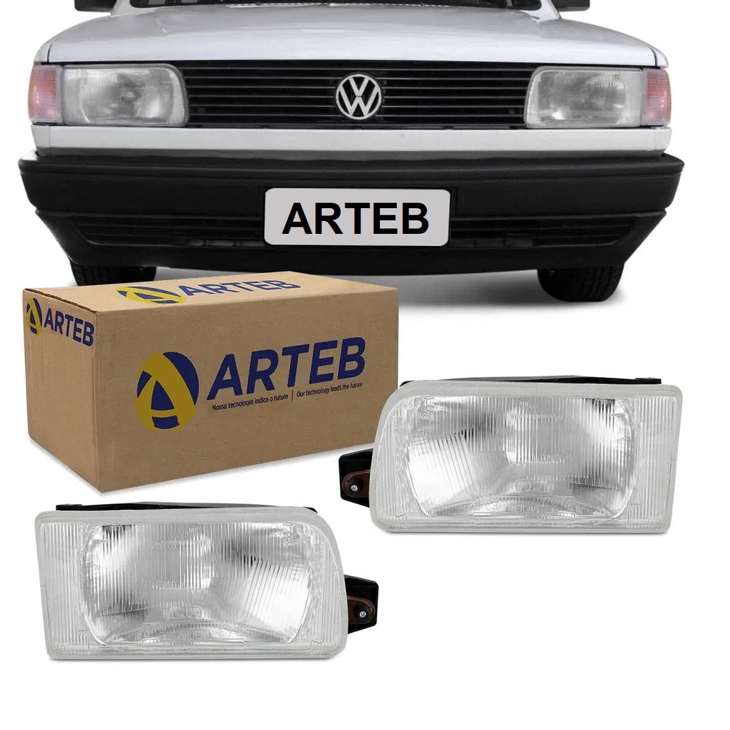 Farol Gol 91 A 95 Quadrado Original Arteb Vidro | Shopee Brasil