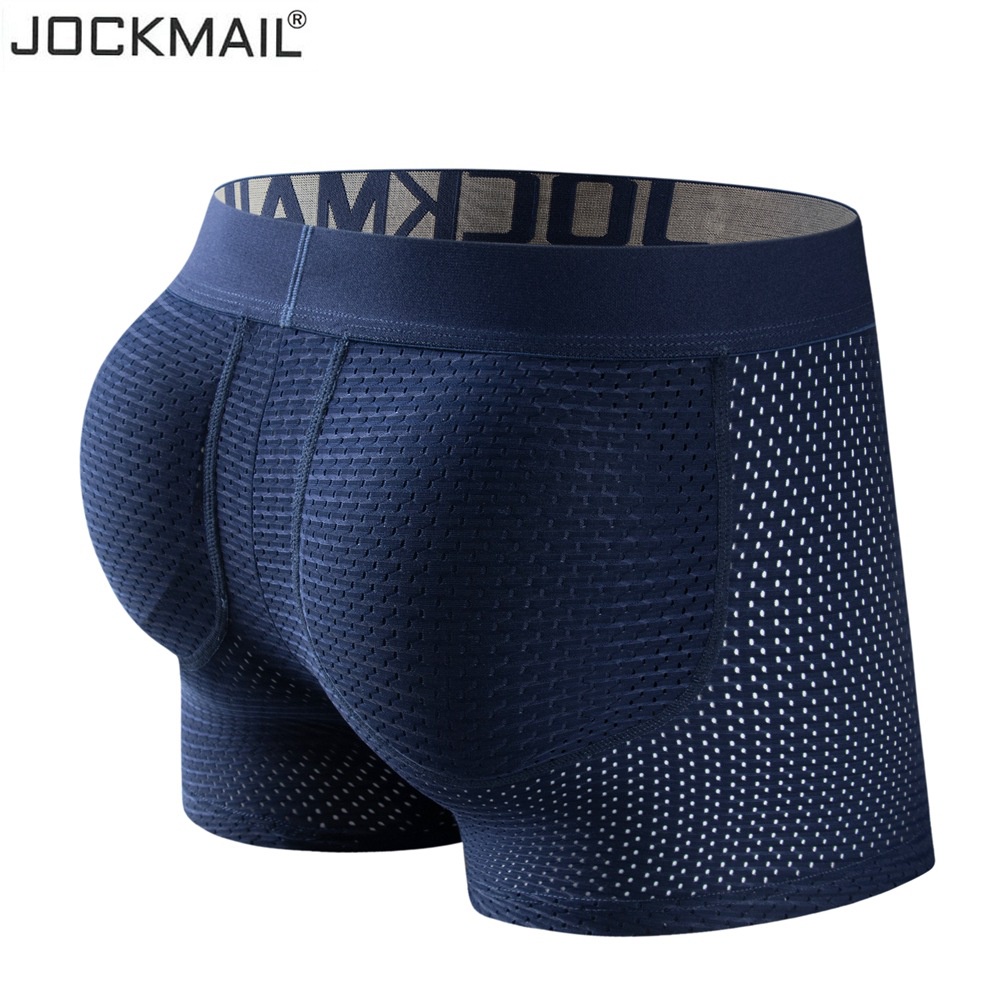 JOCKMAIL Roupa Íntima Boxer Masculina De Malha Longa Com Enchimento Tipo Hip-Lifting /