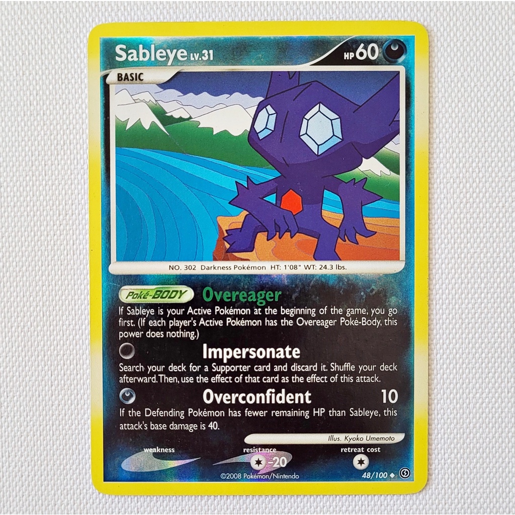 Carta Antiga Pokemon Sableye 48/100 Reverse Holo Stormfront